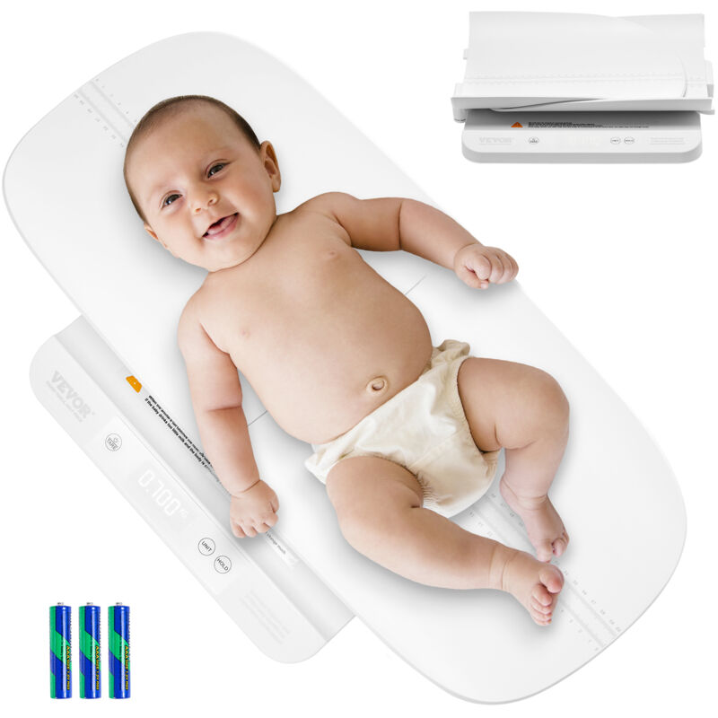 foto del prodotto vevor bilancia per neonati, 2 in 1 con vassoio staccabile, bilancia digitale per pesare con funzione hold e tare, 5 unita per neonati, bambini,
