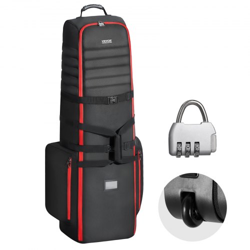 foto del prodotto vevor borsa da viaggio per golf, custodia morbida imbottita con ruote per golf, resistente poliestere oxford 1800d, impermeabile, resistente all usura, borsa pieghevole per riporre mazze da golf