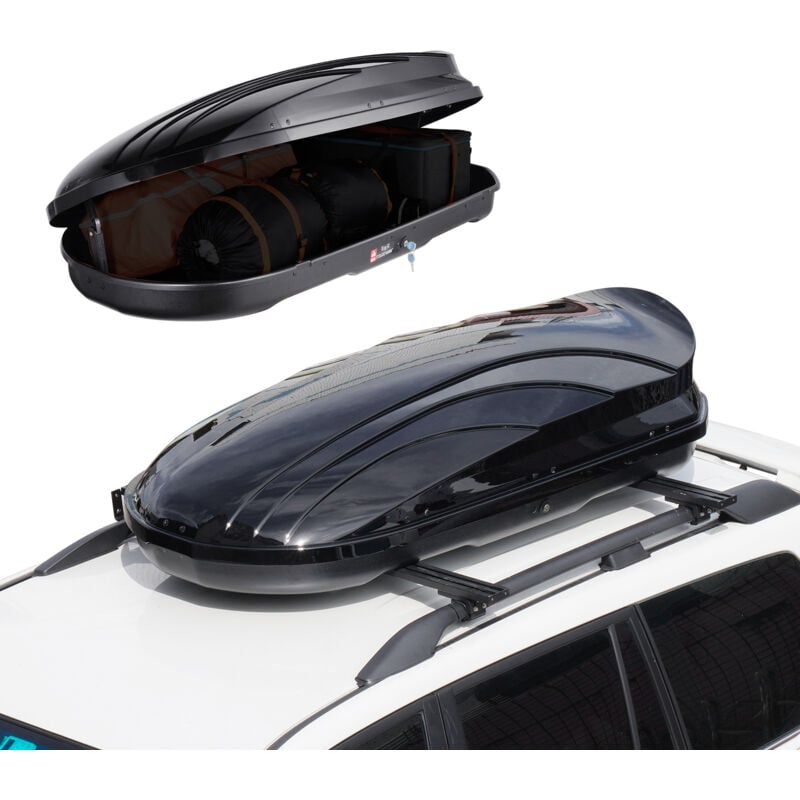 foto del prodotto vevor box da tetto per auto, 11 piedi cubici, abs durevole, doppia apertura, 2 cinghie resistenti, resistente al vento, adatto alla maggior parte