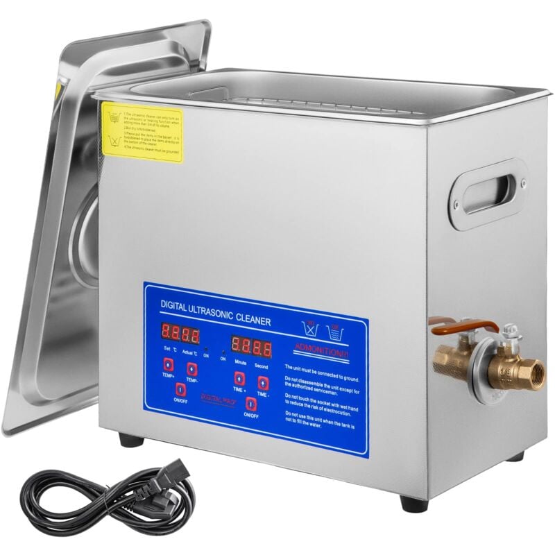 foto del prodotto vevor buoqua pulitore ad ultrasuoni 6l macchina di pulizia ad ultrasuoni in acciaio inossidabile timer riscaldamento digitale pulizia di gioielli