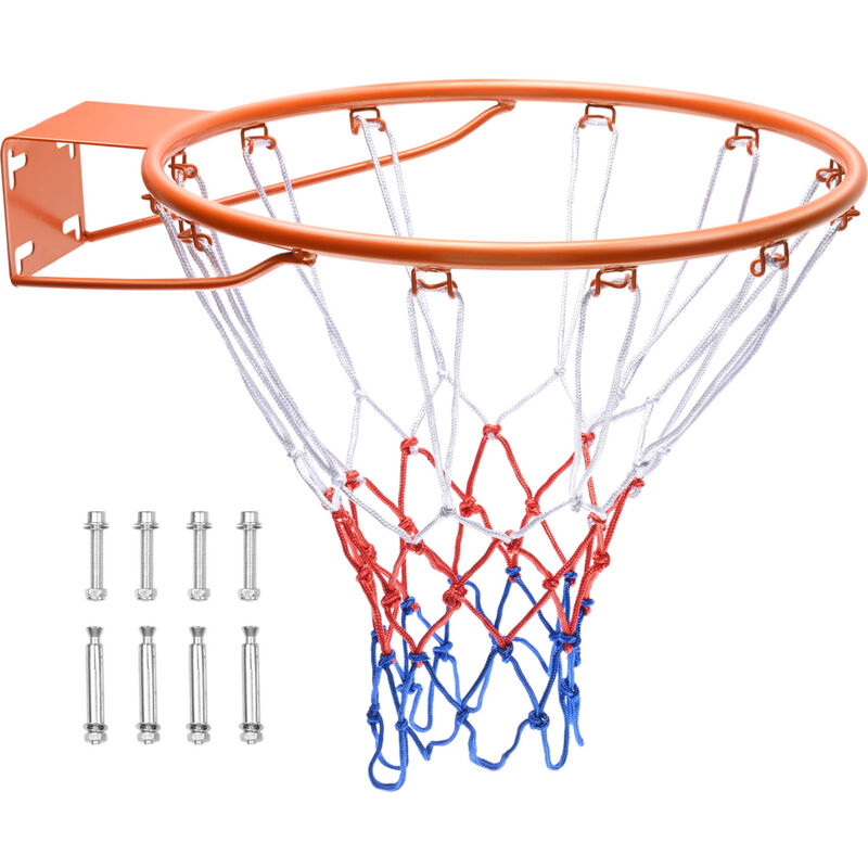 foto del prodotto vevor canestro da basket a parete anello da pallacanestro diametro da 483mm ca. in acciaio al carbonio con rete, cerchio in metallo da basket a