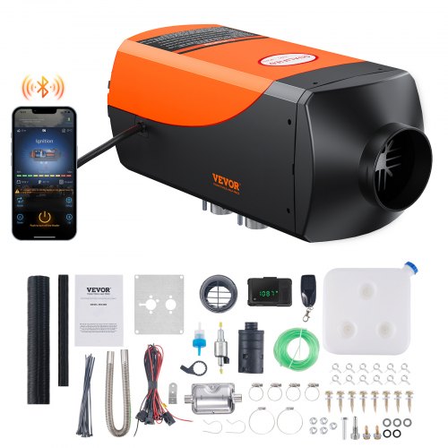 foto del prodotto vevor carburante gasolio riscaldatore d aria diesel per auto camper camion rv 12v 5kw temperatura regolabile 8 c 36 c controllo bluetooth riscaldatore