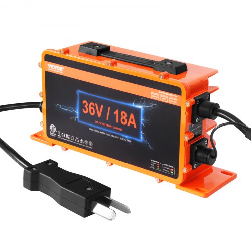 foto del prodotto vevor caricabatteria per carrello da golf da 36 volt 18 amp, caricabatteria auto smart club spina crowfoot, compatibile batterie piombo agm gel efb mf nmc lifepo4 club car ezgo yamaha, norma ip67 etl