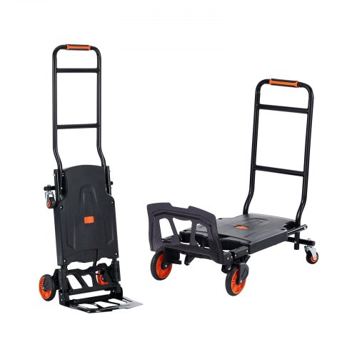 foto del prodotto vevor carrello a mano pieghevole in alluminio carrello a mano carrello portacarichi carico max. 136kg, carrello a mano pieghevole in carrello con piattaforma ruote per trasporto di merci da magazzino