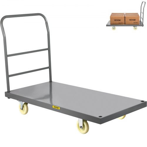 foto del prodotto vevor carrello con pianale, vv pt m4824 capacit 2000 libbre, 1200 x 610 x 825 mm carrello con piattaforma in acciaio, movimentazione veicolo pianale per garage, scantinati, uffici e magazzini.