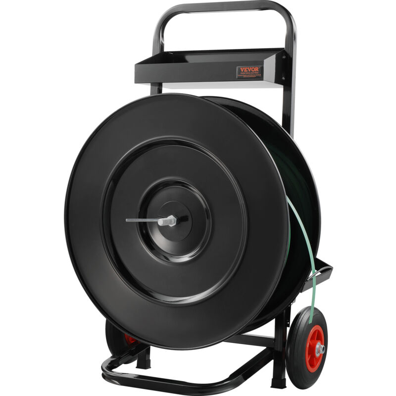 foto del prodotto vevor carrello per reggia, rotoli di reggia in pet pp fibra acciaio, carrello rinforzato per reggiatura, con diametro del nucleo 203 mm o 406 mm
