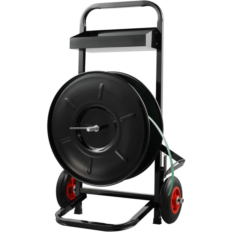foto del prodotto vevor carrello per reggiatura, rotoli di reggia in pet pp fibra, carrello rinforzato per reggiatura, diametro interno di 203 mm robusto