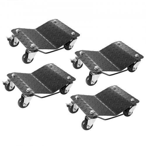 foto del prodotto vevor carrello sposta auto moto sottoruote 4 pezzi carico singolo 700kg carico max. totale 3000 kg, pedana carrello sposta auto ausilio di manovra posizionatore per veicoli ruote adattabile 0 30,5 cm