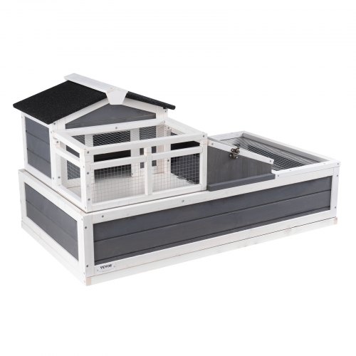 foto del prodotto vevor casa per tartarughe, habitat per tartarughe con balcone 2 piani, recinto per tartarughe in legno per interni ed esterni con rampa, vassoio, tetto apribile, gabbia per rettili, 112x65x61,5 cm