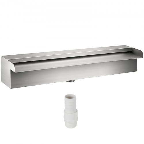 foto del prodotto vevor cascata per piscina fontana rettangolare per piscina giardino lunghezza 30cm in acciaio inox