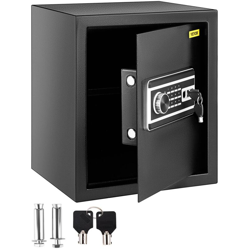 foto del prodotto vevor cassaforte con sensore impronte digitali e tastiera digitale 35x30x40 cm, cassetta di sicurezza con impronte digitale portata 15 kg, cassetta
