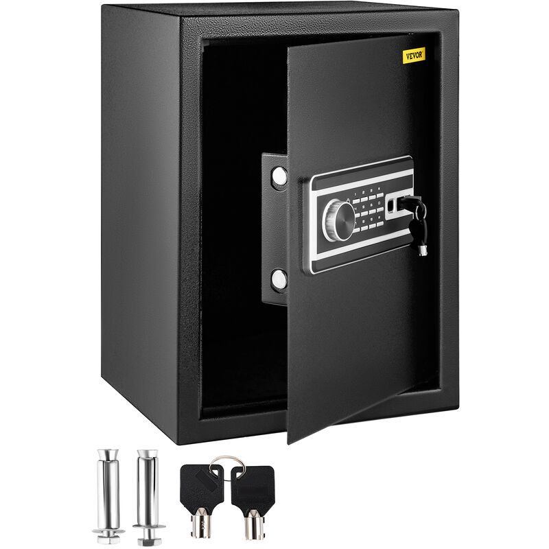 foto del prodotto vevor cassaforte con sensore impronte digitali e tastiera digitale 35x30x47 cm, cassetta di sicurezza con impronte digitale portata 17 kg, cassetta