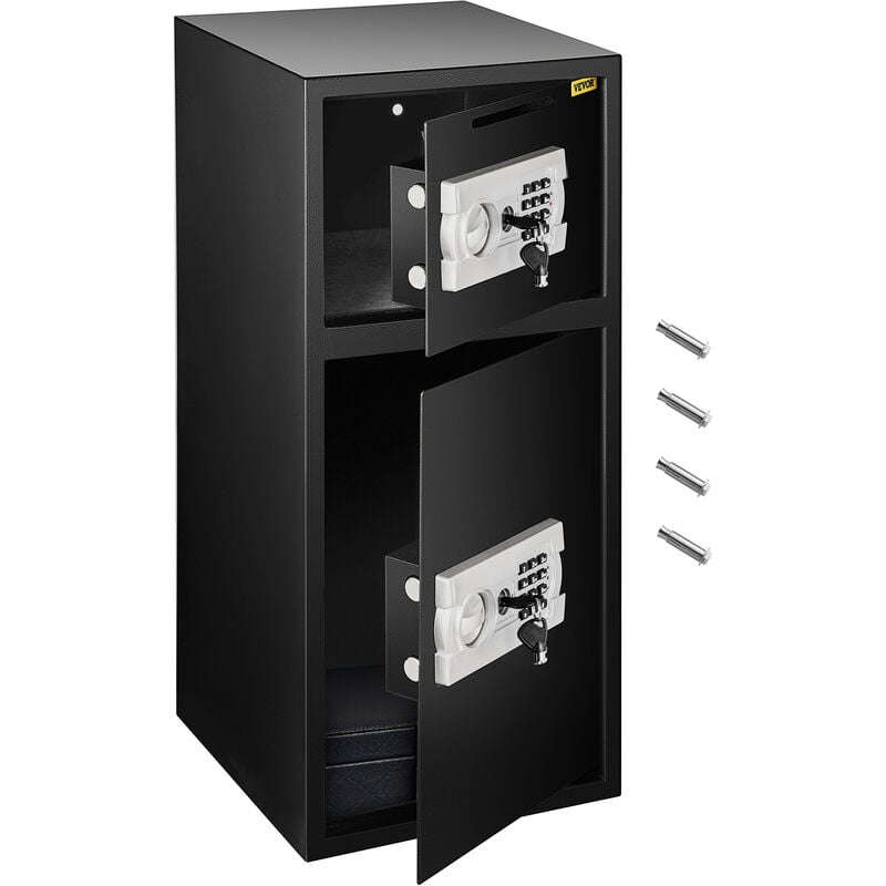 foto del prodotto vevor cassaforte digitale doppia porta elettronica in acciaio tastiera piu grande cassetta di sicurezza codice pin chiavi per la sicurezza domestica