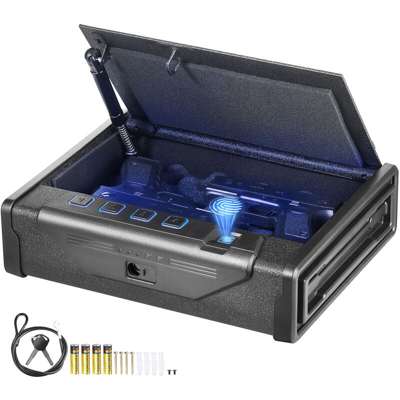 foto del prodotto vevor cassaforte per pistole in acciaio cassaforte biometrica per 2 pistole 3 modi di tasti sblocco per impronte digitali combinazione per gioielli