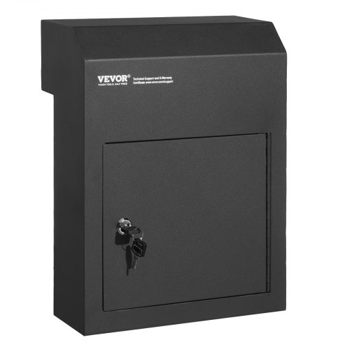 foto del prodotto vevor cassetta postale muro cassetta 304 x 150 x 405 mm serratura chiave nero