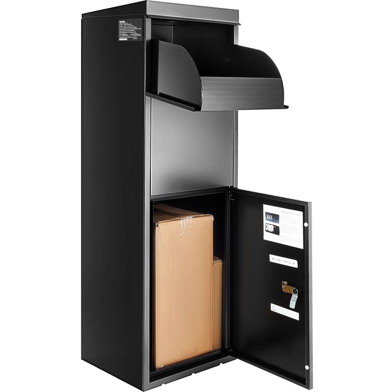 foto del prodotto vevor cassetta postale per pacco a pavimento 35,5x29,5x105,5 cm in acciaio zincato con serratura a codici capacita carico 50kg, cassetta a terra