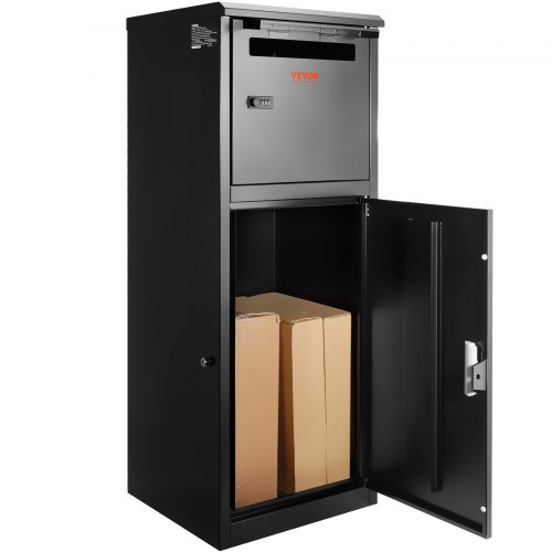 foto del prodotto vevor cassetta postale per pacco a pavimento 41,2 x 40,1 x 110,5 cm in acciaio zincato con serratura a codici capacit carico 50kg, cassetta a terra per pacchi dimensioni max. per pacco da 32x36x61 cm