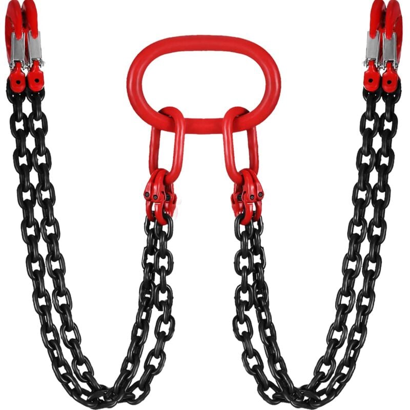 foto del prodotto vevor catene di sollevamento a 4 gambe g80, 1.5m imbracatura per catena di sollevamento in acciaio 1.5m con capacit di carico 5 t per