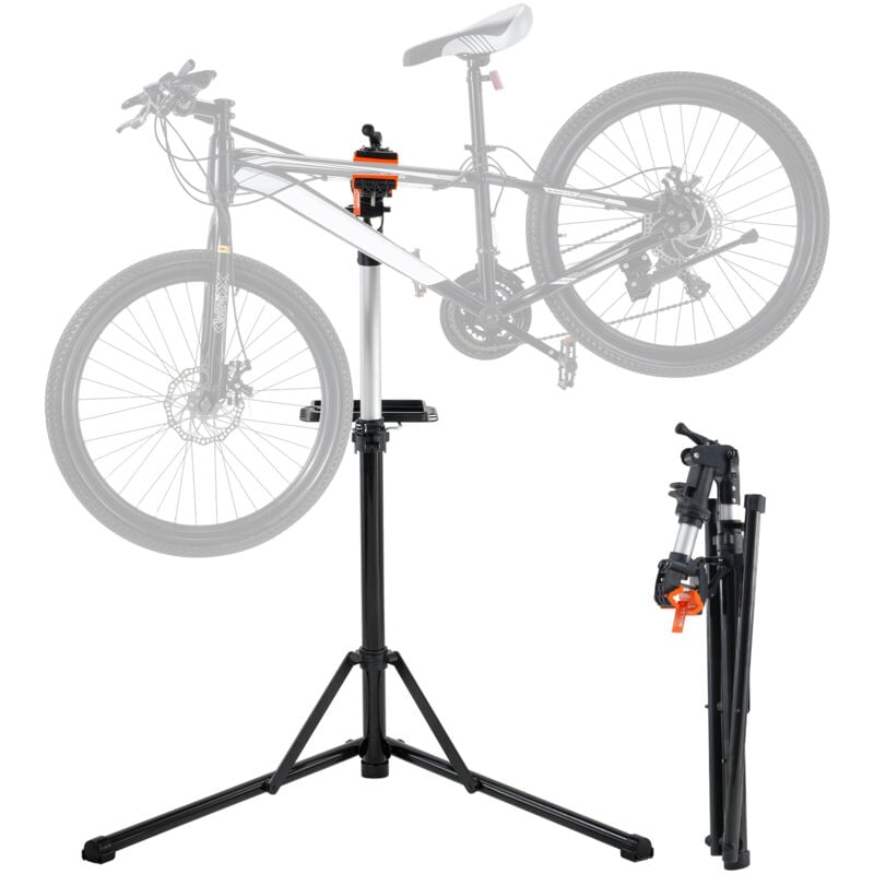 foto del prodotto vevor cavalletto da officina pieghevole per biciclette portata max.30 kg, cavalletto riparazione biciclette altezza regolabile, cavalletto per
