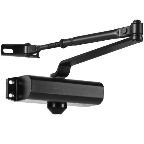 foto del prodotto vevor chiudiporta automatico, capacit carico 45 kg, chiudiporta idraulico con buffer, uso commerciale o residenziale, corpo in alluminio pressofuso per carichi pesanti, installazione facile, nero