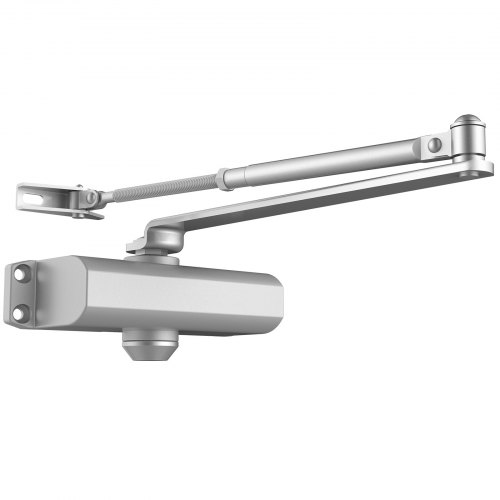 foto del prodotto vevor chiudiporta automatico, capacit di carico 85 kg, chiudiporta idraulico con buffer misura regolabile uso residenziale commerciale corpo in alluminio, installazione facile, argento