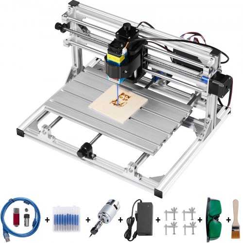 foto del prodotto vevor cnc 3018 kit router controllo grbl macchina cnc 3 assi fresatura macchina con testa laser 500mw per plastica acrilica pcb pvc scultura in legno