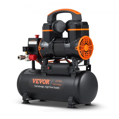 foto del prodotto vevor compressore d aria 8l portatile senza olio motore 900w velocit 2800 giri min per aerografo inchiodatura, compressore d aria a secco portatile rumore 70db 2 silenziatori temperatura 50 40 