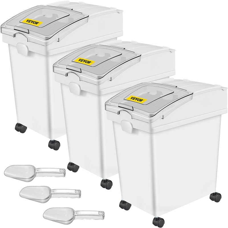 foto del prodotto vevor contenitore conservazione del riso cibo per animali domestici 20l 3 pezzi, set di contenitore per ingredienti da cucina, contenitore per