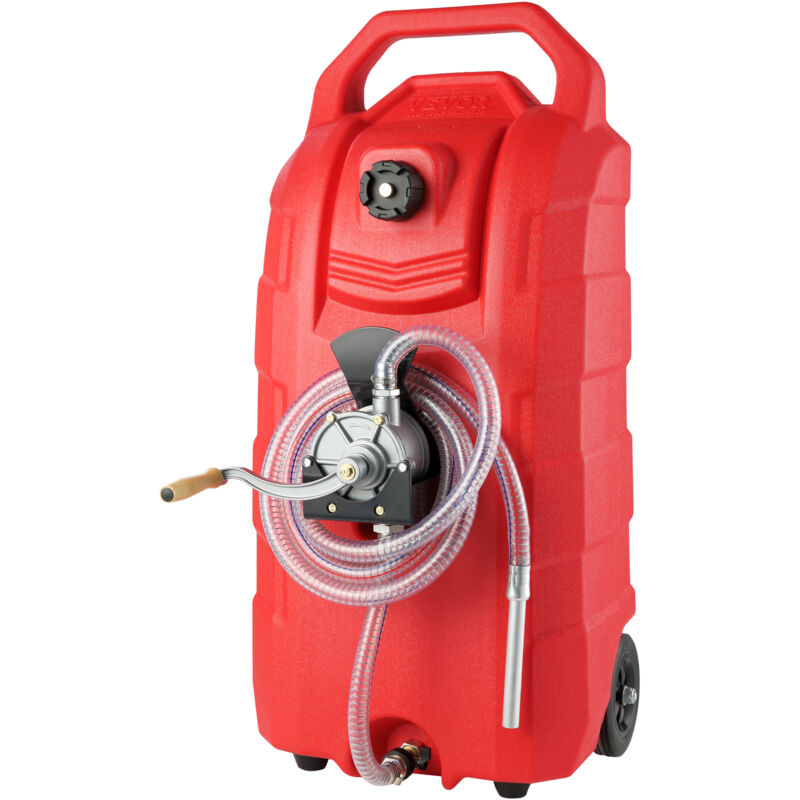foto del prodotto vevor contenitore per carburante 16 galloni, 7,8 l min, contenitore per serbatoio portatile con ruote in gomma per pompa manuale trasferimento