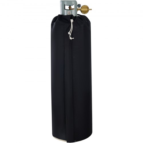foto del prodotto vevor coperta riscaldante per serbatoio di propano, 280 w, copertura isolata per bombole di gas da 45 kg, con temperatura regolabile, tessuto oxford resistente e impermeabile, 1350x1277x17mm, nero