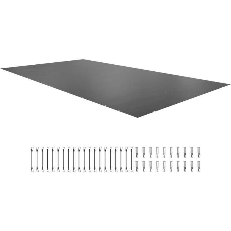 foto del prodotto vevor copertura di sicurezza per piscina in carbone da 4x8m, telo di copertura per piscina rettangolare in polipropilene, coperchio rettangolare di