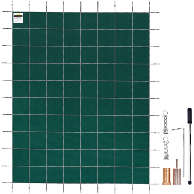 foto del prodotto vevor copertura di sicurezza per piscina in verde da 18x42 piedi, telo di copertura per piscina rettangolare in polipropilene, coperchio