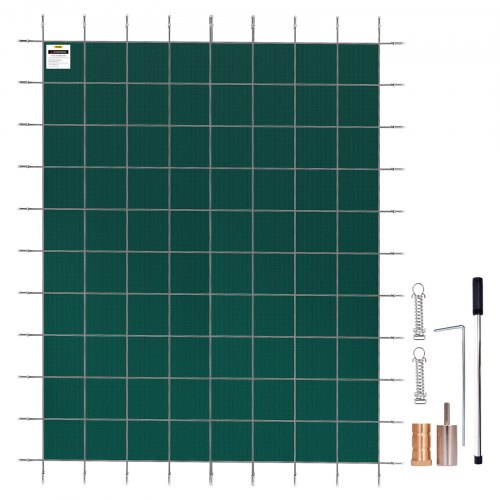 foto del prodotto vevor copertura di sicurezza per piscina in verde da 4,6x96 cm piedi telo di copertura per piscina rettangolare in polipropilene coperchio rettangolare