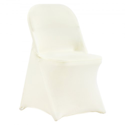 foto del prodotto vevor coprisedie pieghevoli in spandex elasticizzato, coprisedie universali, fodere protettive lavabili rimovibili, matrimoni, banchetti, feste, celebrazioni, sala pranzo 30 pezzi bianco avorio 