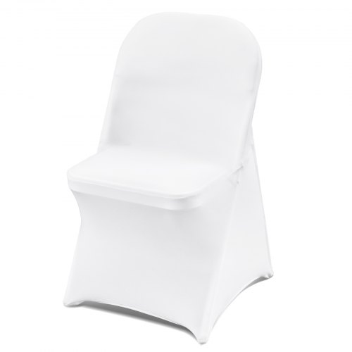 foto del prodotto vevor coprisedie universali espandibili 12 pezzi in spandex dimensioi compatibili 444 x 330 x 838 mm, coprisedie pieghevoli rimovibili 12 pezzi per eventi matrimoni catering banchetti colore bianco