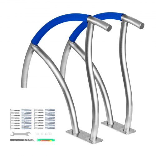 foto del prodotto vevor corrimano per piscina in acciaio inox da 76,2x76,2 cm, capacit 170 kg per piscina scala corrimano con copertura dell impugnatura in nylon da 50 cm, maniglione per piscina spa parco acquatico