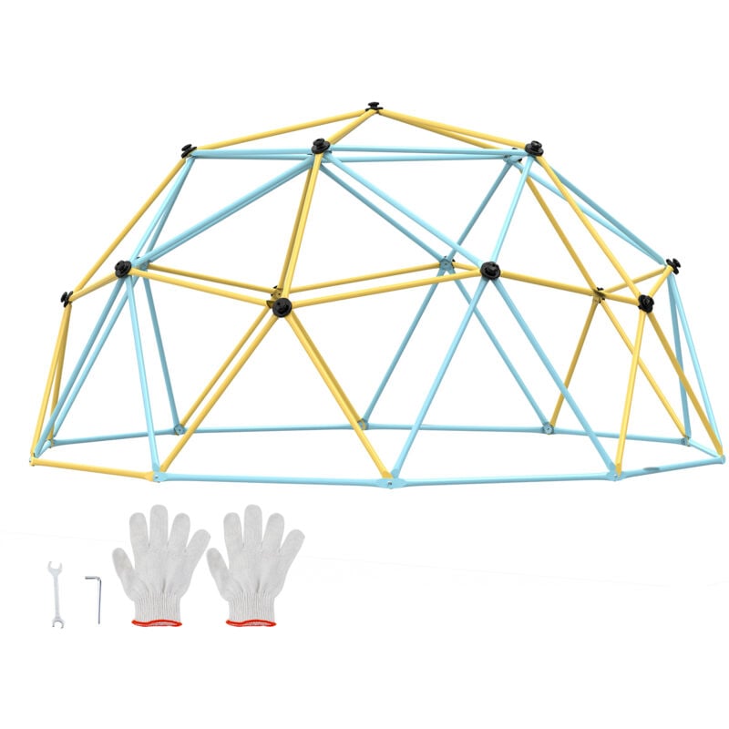 foto del prodotto vevor cupola da arrampicata geometrica per bambini da 3 a 10 anni, arrampicatoio a cupola 366 cm, supporta 340 kg, con maniglia da arrampicata, parco