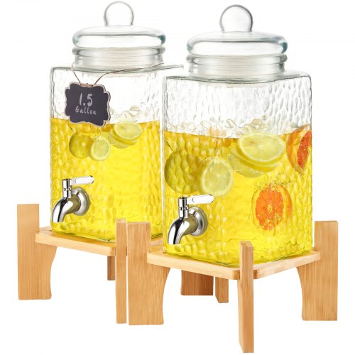 foto del prodotto vevor dispenser per bevande di vetro, dispenser per bevande da 5,5 litri per feste, con supporto, rubinetto acciaio inossidabile, dispenser per acqua per succo, t freddo, ristoranti, hotel, feste