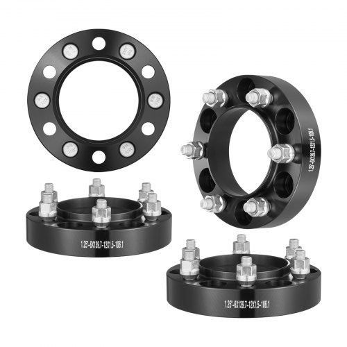 foto del prodotto vevor distanziali per ruote, adattatori per ruote 31,75 mm 6 x 139,7 mm distanziatore forgiato 6 alette, distanziali mozzi auto m12 x1,5 foro da 106,1 mm adatti per toyota e lexus 1979-2023, 4 pezzi