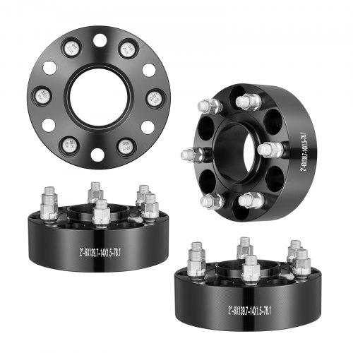 foto del prodotto vevor distanziali per ruote, adattatori per ruote 50,8 mm 6 x 139,7 mm distanziatore forgiato 6 alette, distanziali mozzi auto m14 x 1,5 con foro da 78,1 mm per gmc, cadillac 1984 2018, 4 pezzi neri