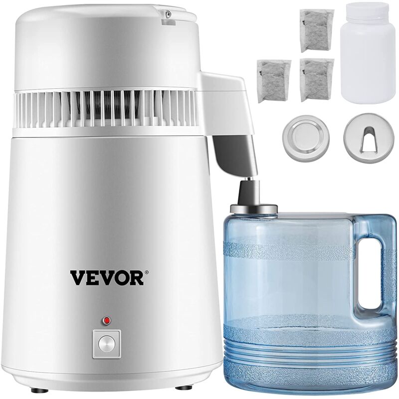 foto del prodotto vevor distillatore d acqua, distillatore d acqua pura, distillatore d acqua pura in acciaio inox, 4l 750w filtro medico purificatore