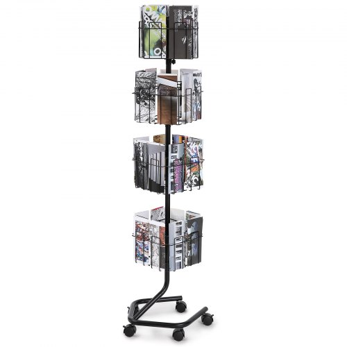 foto del prodotto vevor espositore per brochure con 5 ruote porta cartoline girevole 32 tasche