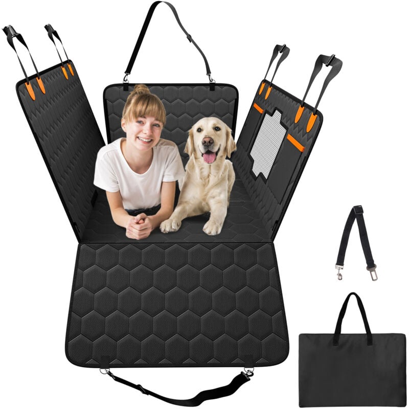 foto del prodotto vevor estensione per sedile posteriore per cani, coprisedile per cani con fondo rigido impermeabile sedile posteriore 1360 x 650 mm, 158,7 kg, con
