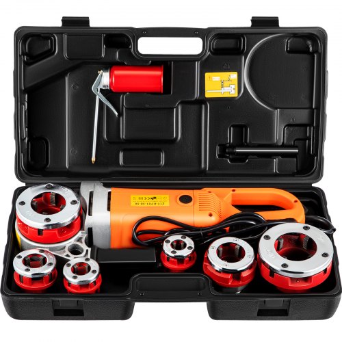 foto del prodotto vevor filettatrice per tubi elettrica portatile 6 matrici, filiera elettrica 2300 w, filettatrice elettrica portatile 22 giri al min, infila tubi elettrici portatile adatto per settori di industrie