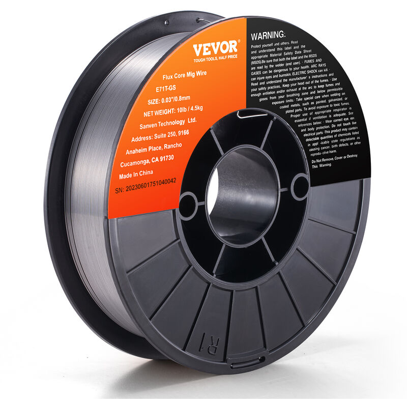 foto del prodotto vevor filo per saldatura mig animato diametro 0,8mm bobina di filo per saldatrici mig 4,5kg portatile in acciaio morbido 200mm, filo di saldatura