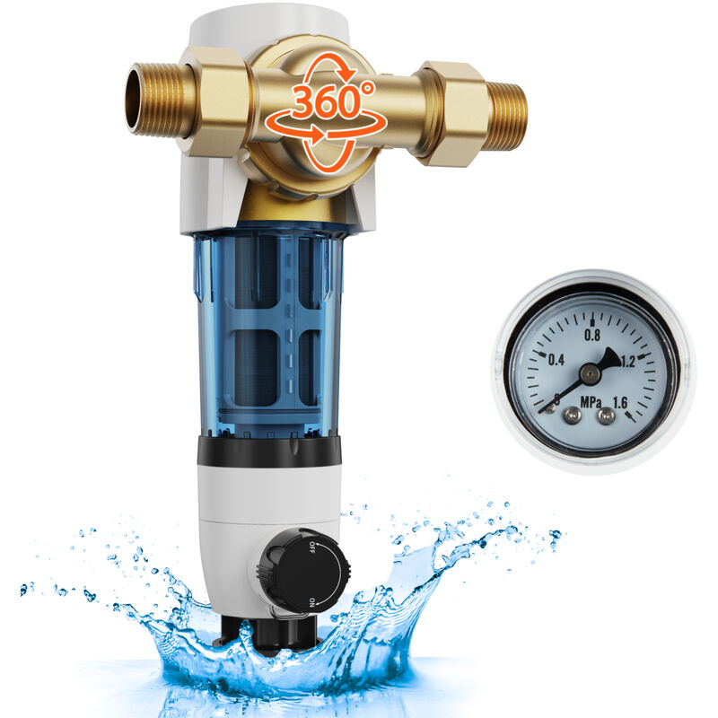 foto del prodotto vevor filtro per acqua riutilizzabile 151 x 137 x 274 mm filtro per sedimenti per tutta casa da 40 micron filtro per sedimenti per acqua di pozzo,