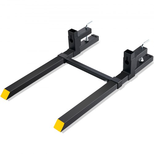 foto del prodotto vevor forche per pallet lunghezza 109cm capacit carico max. 907 kg larghezza regolabile tra 495 915 mm, coppia di forche per movimentazione carico da benne trattori minipala escavatori in acciaio