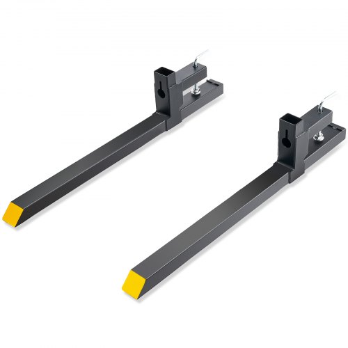foto del prodotto vevor forche per pallet lunghezza 109cm capacit carico max. 907kg, coppia di forche per movimentazione carico per benne trattori minipala escavatori in acciaio, forche per benne rimovibili per carico