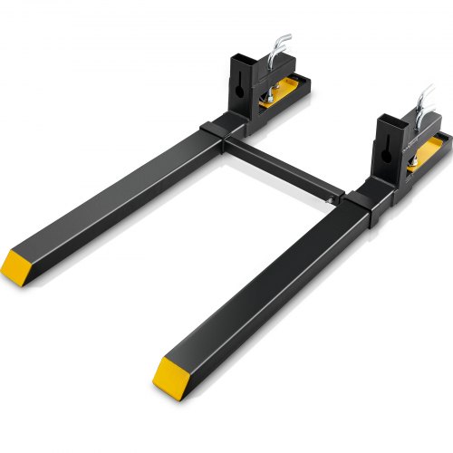 foto del prodotto vevor forche per pallet lunghezza 149cm capacit carico max. 1814 kg larghezza regolabile tra 495 915 mm, coppia di forche per movimentazione carico da benne trattori minipala escavatori in acciaio