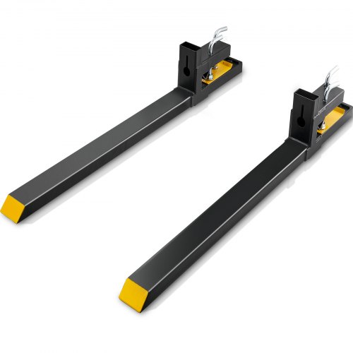 foto del prodotto vevor forche per pallet lunghezza 149cm capacit carico max. 1814kg, coppia di forche per movimentazione carico da benne trattori minipala escavatori in acciaio, forche per benne rimovibili per carico